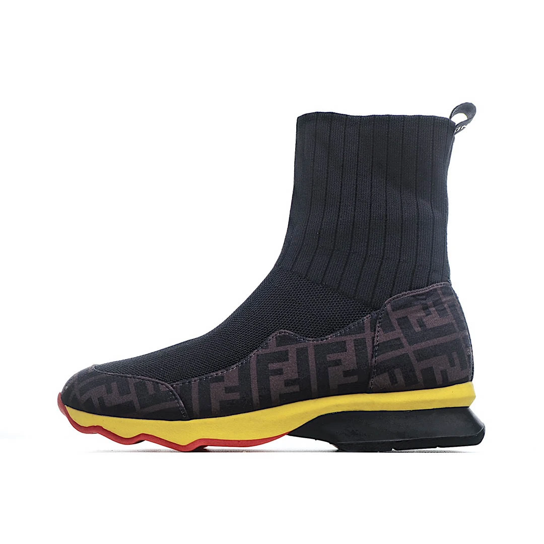 i0d34185aafe9daaa3e89ead23b6dfe2e.webp Fendi Knitted Stretch Martin Boots - Image 1