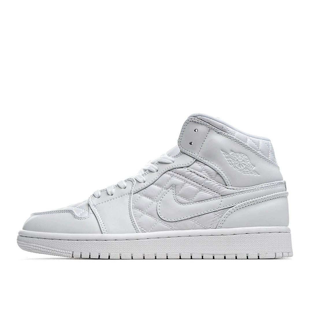 i2722edb7eb24e06502f72aa911853f6d.webp Wmns Air Jordan 1 Mid SE ‘White Quilted- - Image 1