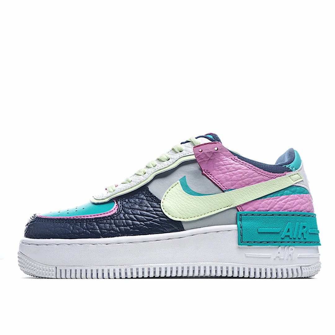 i44ac3e44ba85fc09f26f9d0261a0d441.webp Nike WMNS Air Force 1 Shadow Black Pink Green - Image 1