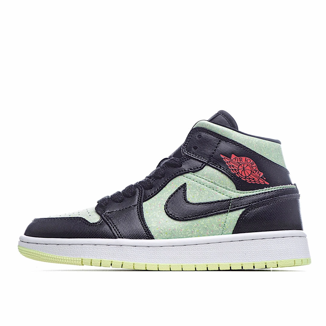 i7c15cc528a9aee5e8fa96fcac1bba340.webp Wmns Air Jordan 1 Mid SE ‘Black Barely Volt- - Image 1