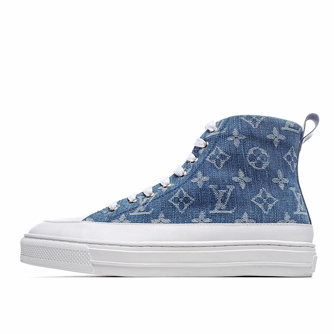 i8c231b75bf06de9b7abe76f720ae5e4d.webp Louis Vuitton Stellar Sneaker Boot casual white board shoes pink/blue - Image 1