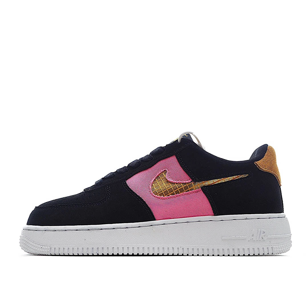 i8d4526cfe64b2c4cfe92fb3aa9037797.webp Nike Wmns Air Force 1-07 Black Pink Yellow - Image 1