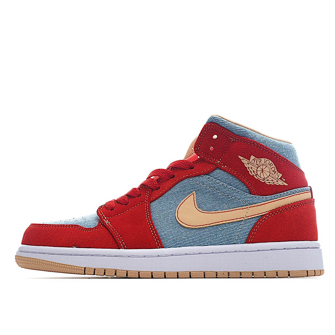 ic0259dc43f138e12374609c8202d15d2.webp Air Jordan 1 Mid ‘Denim Red- - Image 1